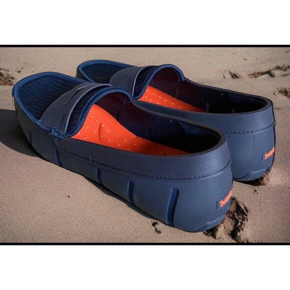 SWIMS Classic Navy Blue Slip On Beach Life Moccasins Shoes Mens 9.5 Fast Ship main image 5